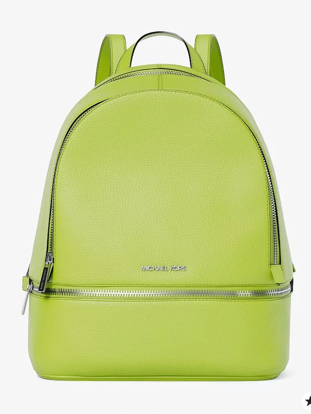 Michael Kors Rhea Medium leather Backpack Lime